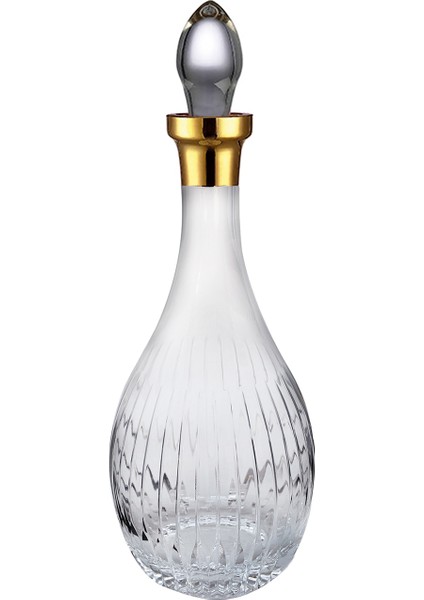 Lavita Altın Kesme El Dekor Yaldızlı Desenli Kapaklı Cam Şişe Karaf Sürahi fiyatları