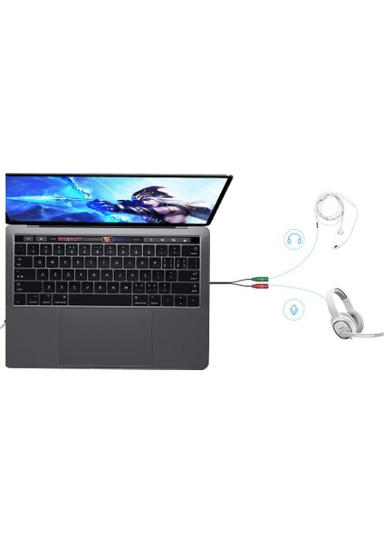 4745 3.5mm Kulaklık Mikrofon Ayırıcı Çoklayıcı Switch Splitter