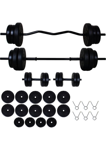 68 kg Z Bar Halter Seti ve Dambıl Seti