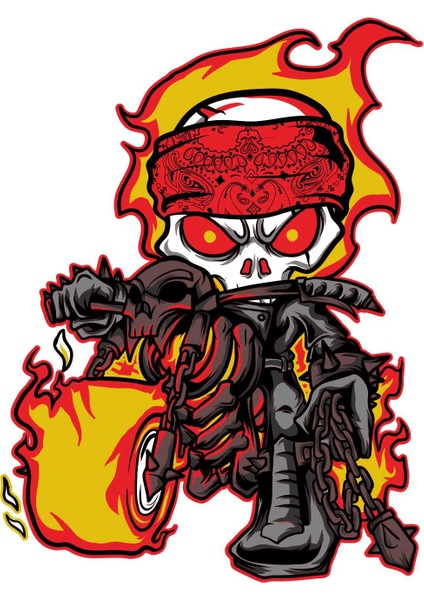 Motorcu Kurukafa Sticker - 13079