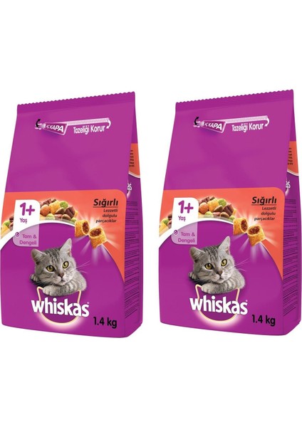 Sığır Etli Yetişkin Kedi Maması 1,4 kg x 2 Adet