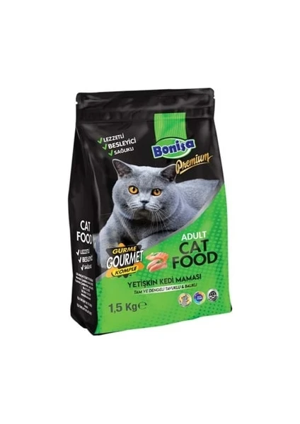 Premium 1.5 kg Yetişkin Kedi Maması Tavuklu & Balıklı