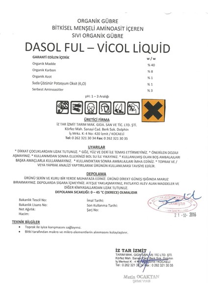 Köklendirici Dasol Fulvicol Liquid Gübre 1 lt fırsatları