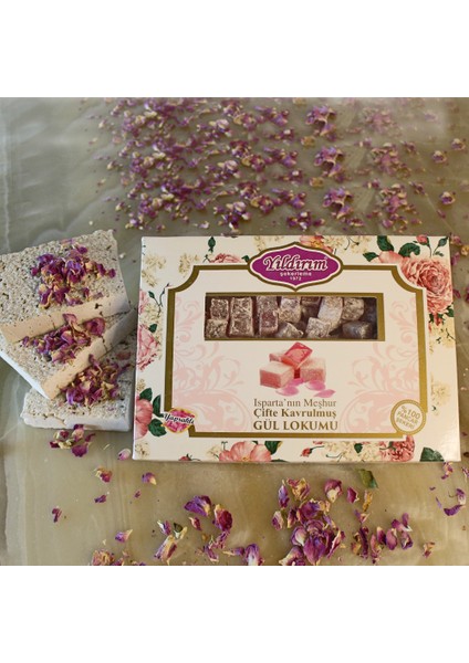 Güllü Çifte Kavrulmuş Lokum 250gr