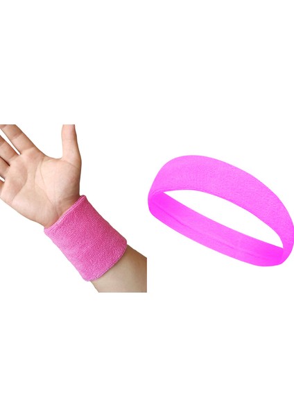 Sporcu Saç Bandı + Bileklik Seti Havlu Ter Bandı
