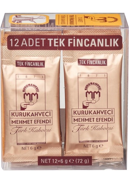 Türk Kahvesi Tek Içimlik (Folyo Ambalaj) 12 x 6 gr