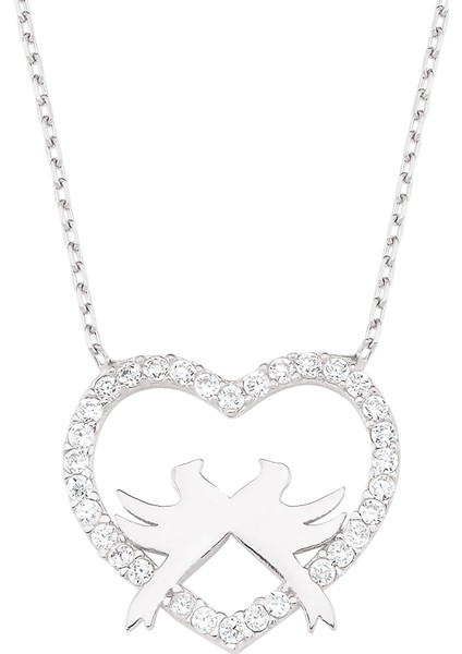 Gümüş Aşık Güvercinler Kolyesi G870KL