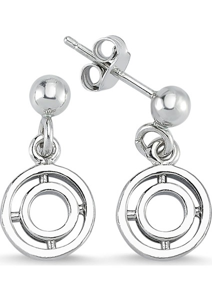 Gümüş Sallantılı Top Çember Küpe G149KP