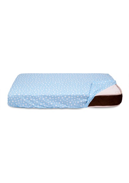 Mavi 90 x 200 cm Lastikli (Fitted) Tek Kişilik Yatak Çarşafı