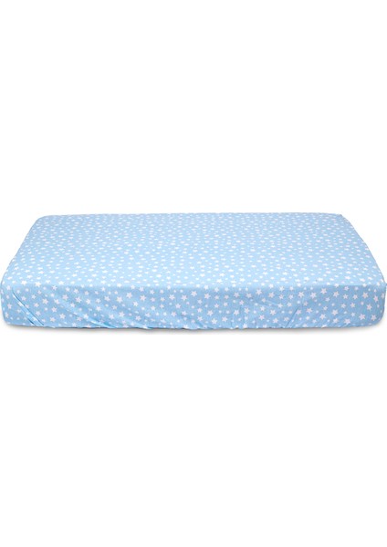 Mavi 90 x 200 cm Lastikli (Fitted) Tek Kişilik Yatak Çarşafı