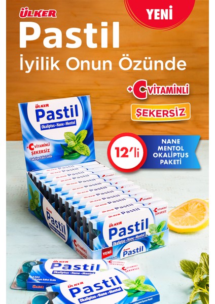 Pastil Okaliptus&nane&mentol x 12 Adet
