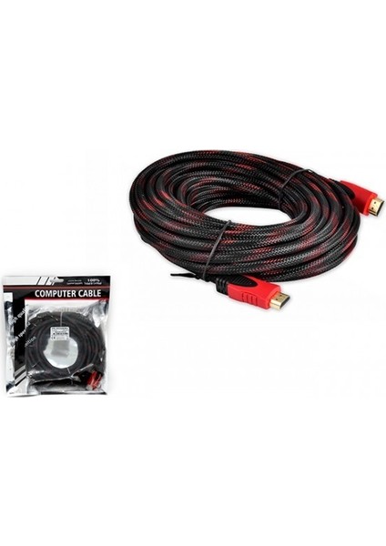 PL-8015 15M Metre 1080P Hasır Örgülü HDMI Kablo