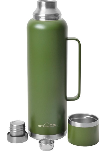 Campout Çift Katmanlı Termos 1500 ml Yeşil