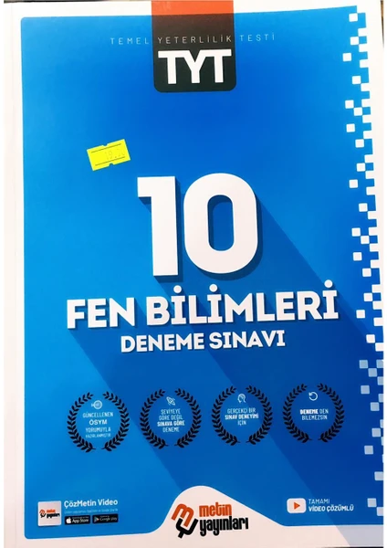 Metin Yayınları TYT Fen  Bilimleri 10 Deneme