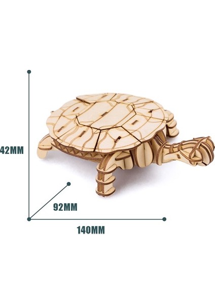 3D Puzzle Kaplumbağa Ahşap