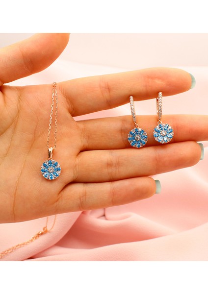 925 Ayar Gümüş Nergis Çiçeği Kolye Küpe Kombin fiyatları