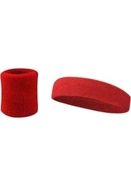 Sporcu Saç Bandı + Bileklik Seti Havlu Ter Bandı