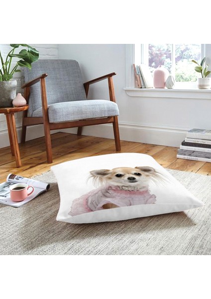 Sevimli Köpek Desenli Dijital Baskılı Modern Hayvan Yer Minderi