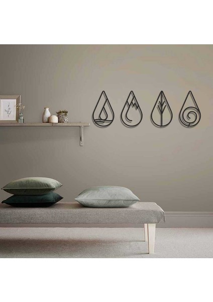 Modern 4 Element Metal Tablo