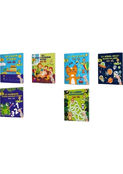 Yaz Sil 1 ve 2 Set (Altı Kitap - Kalemleri)
