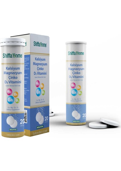 Kalsiyum Magnezyum Çinko D3 Vitamini 20 Tablet x 2 Adet
