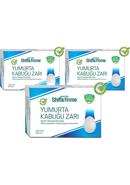 Aksu Vital Shiffa Home Yumurta Kabuğu Zarı 30 Kapsül x 3 Adet