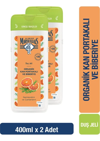 Le Petit Marseillais Duş Jeli Kan Portakalı ve Biberiye 400 ml x 2 Adet