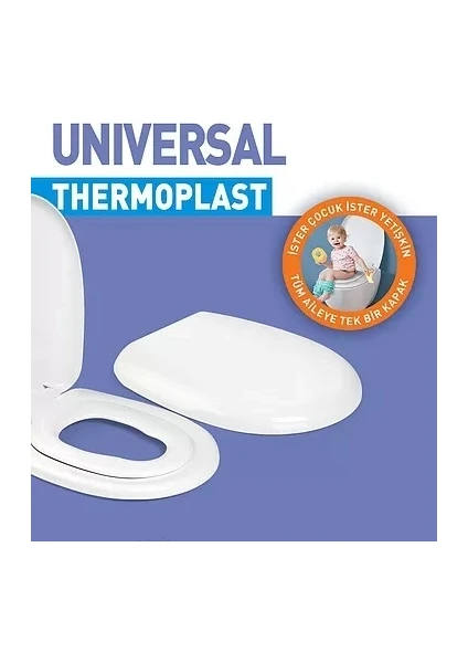 Thermoplast Çocuk Yetişkin Amortisörlü Yavaş Kapanan Klozet Kapağı 0340