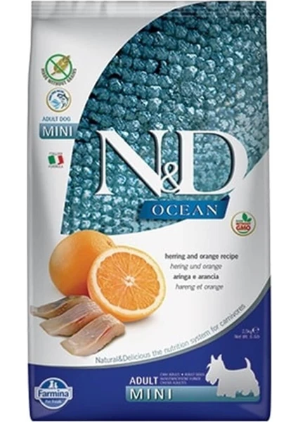 N&d Tahılsız Ocean Balık Portakallı Küçük Irk Köpek Maması 2.5 kg