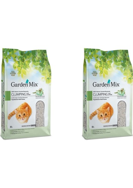 Marsilya Sabunlu Ince Taneli Bentonit Kedi Kumu 10 Lt 2'li