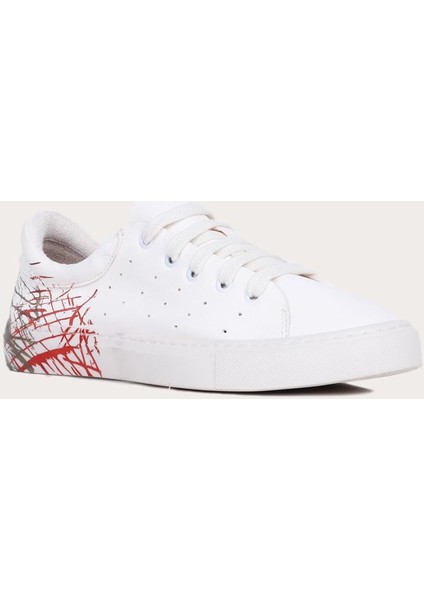 Beyaz B40C01 Kadın Basklı Spor Ayakkabı fiyatları