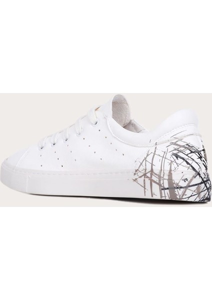 Beyaz B40C01 Kadın Basklı Spor Ayakkabı fırsatları