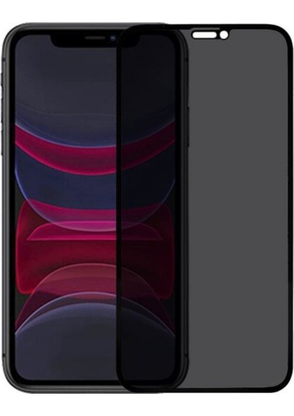 Apple iPhone 11 Pro Max Gizlilik Filtreli Ekran Koruyucu 5d Privacy Hayalet Cam Siyah