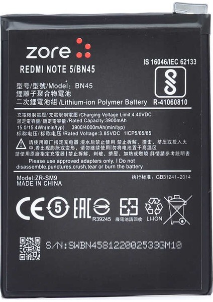 Xiaomi Redmi Note 5 Batarya