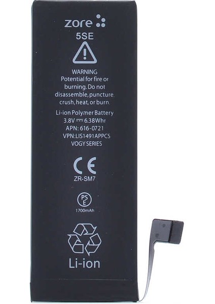 Apple iPhone 5se Zore Vogy Batarya