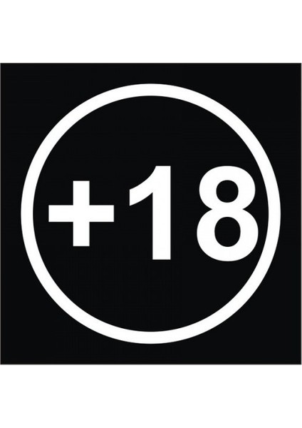 +18 Beyaz Sticker Çap 6 cm