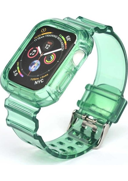 Apple Watch Uyumlu 42 mm Krd27 Silikon Kordon Yeşil