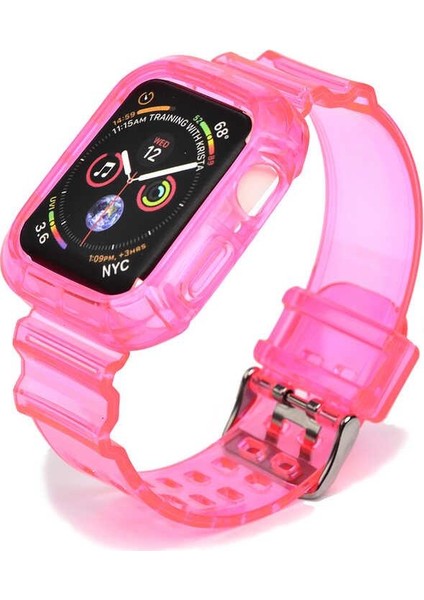 Apple Watch Uyumlu 42 mm Krd27 Silikon Kordon Pembe