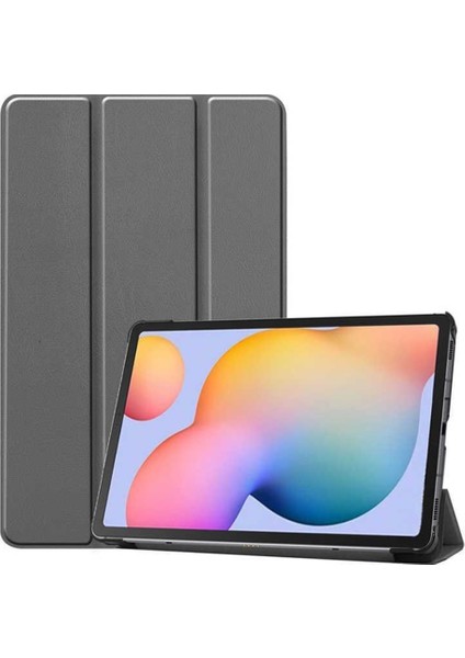 Galaxy Tab S6 Lite P610 Smart Cover Standlı 11 Kılıf Gri