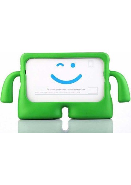 Apple iPad 72017 Silikon Çocuk Figürlü Tablet Kılıfı Yeşil