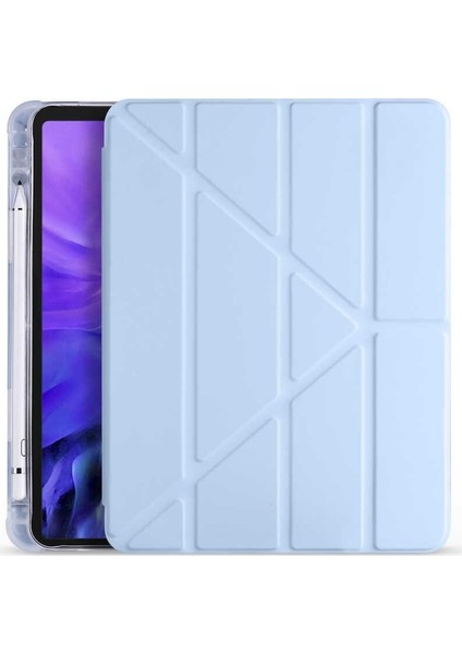 Apple iPad 10.5 (7.nesil) Kılıf Kalem Bölmeli Standlı Tam Uyumlu Mavi