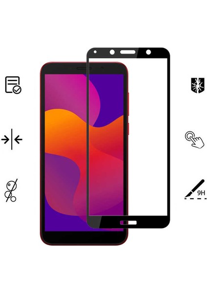 Huawei Y5P Full Ekran Koruyucu Cam Kenarları Kırılmaya Dayanıklı Şeffaf modelleri