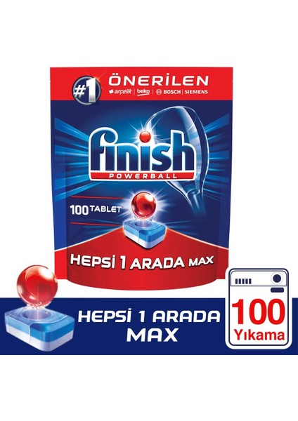 Hepsi Bir Arada 100 Tablet Bulaşık Makinesi Deterjanı