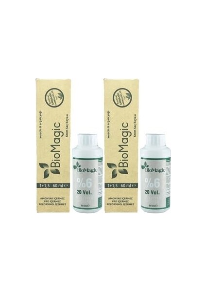 Bıomagıc Keratin ve Arganlı Amonyaksız Doğal Saç Boyası 5-0 Açık Kahve 60 ml Boya x 2 Oksidan 90 ml
