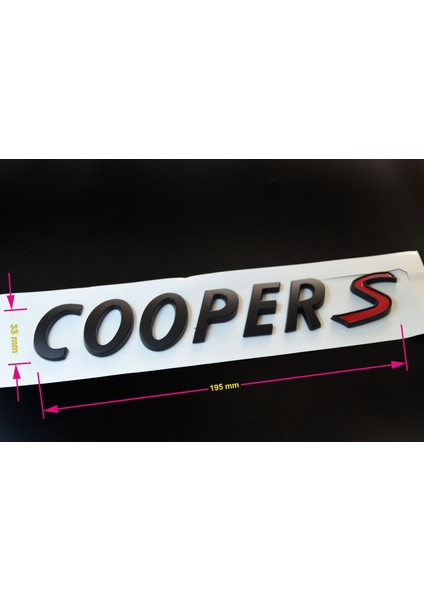Mini Cooper S Yazı Siyah