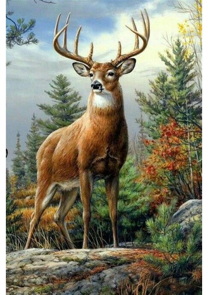 Geyik Marcel Elmas Mozaik Tablo 35 x 55 cm