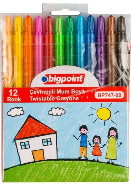 Çevirmeli Mum Boya Crayon 12 Li Korea