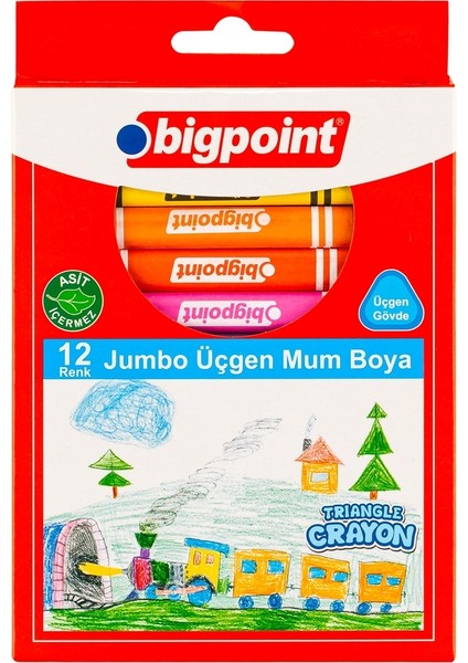 Üçgen Jumbo Mum Boya Crayon