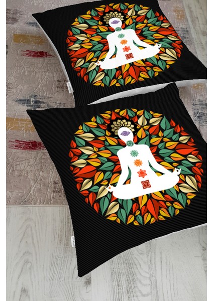 Uzak Doğu Yoga Motifleri Mandalas Özel Tasarım Dijital Baskılı Yer Minderi fiyatları