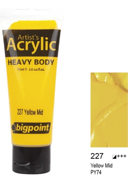 Akrilik Boya 75 Ml Yellow Mid 227